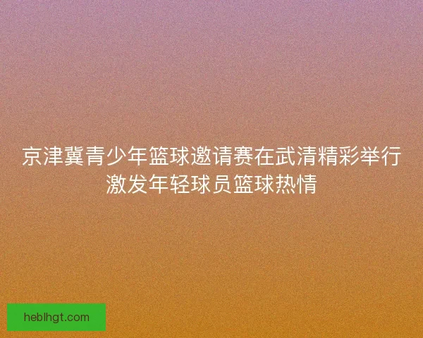 京津冀青少年篮球邀请赛在武清精彩举行激发年轻球员篮球热情